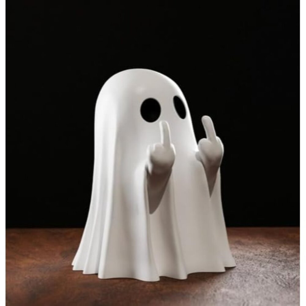 👉 Resin Middle Finger Figurine Ghost Statue Decorations Home Office Desk